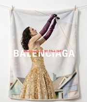 Balenciaga Gold Sequin Gown Purple Gloves Editorial Flannel Sofa Throw Blanket BA233